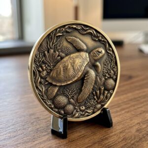 Ocean Predator 3D Relief Coin Files, Maritime Security Laser Art