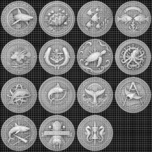 Ocean Predator 3D Relief Coin Files, Maritime Security Laser Art