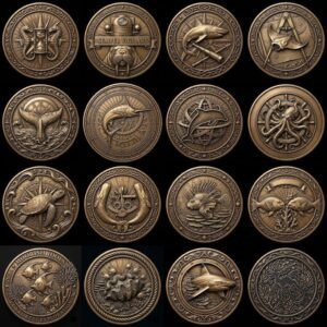 Ocean Predator 3D Relief Coin Files, Maritime Security Laser Art