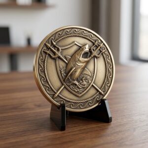 Ocean Predator 3D Relief Coin Files, Maritime Security Laser Art