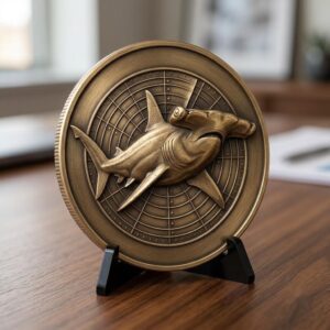 Ocean Predator 3D Relief Coin Files, Maritime Security Laser Art