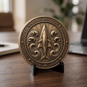 Ocean Predator 3D Relief Coin Files, Maritime Security Laser Art