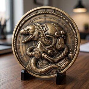 Ocean Predator 3D Relief Coin Files, Maritime Security Laser Art