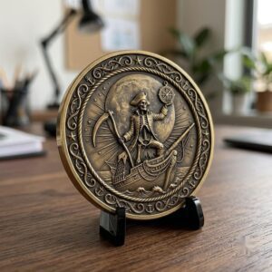 Pirate Challenge Coin, 3D Depth Map, Skull Art Relief, PNG Bundle of 50