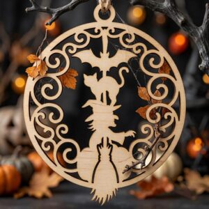 Pumpkin Halloween Ornament Laser File, Jack O Lantern Faces, Fall Decor