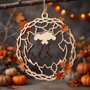 Pumpkin Halloween Ornament Laser File, Jack O Lantern Faces, Fall Decor