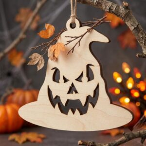 Pumpkin Halloween Ornament Laser File, Jack O Lantern Faces, Fall Decor