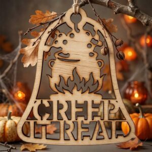 Retro Haunted Motel Key Tags, Funny Halloween Ornament Bundle, 25 Vintage Designs