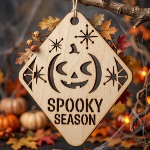 Retro Haunted Motel Key Tags, Funny Halloween Ornament Bundle, 25 Vintage Designs