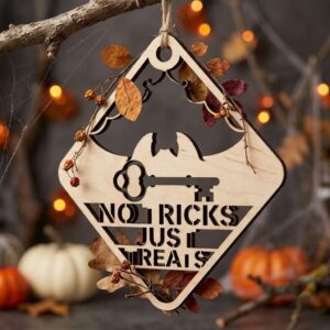 Retro Haunted Motel Key Tags, Funny Halloween Ornament Bundle, 25 Vintage Designs