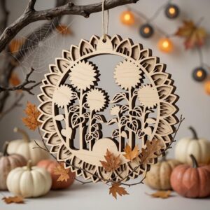 Rustic Farmhouse Halloween Ornament Bundle, Fall Pumpkin & Barn Decor