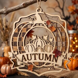 Rustic Farmhouse Halloween Ornament Bundle, Fall Pumpkin & Barn Decor