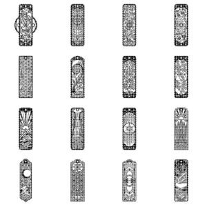 Sacred Geometry Floral Bookmark Laser Bundle, 50 Botanical Designs