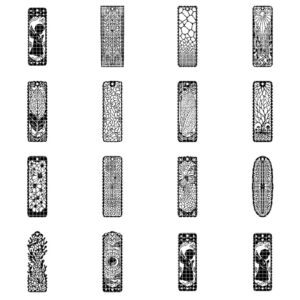 Sacred Geometry Floral Bookmark Laser Bundle, 50 Botanical Designs