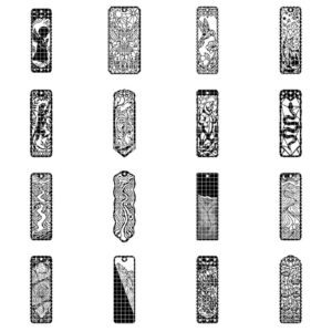 Sacred Geometry Floral Bookmark Laser Bundle, 50 Botanical Designs