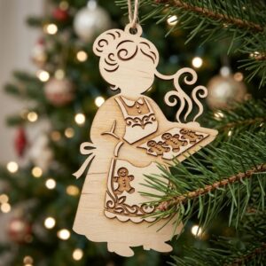 Santa Sleigh Ride Diorama, 3D Layered Winter Village Christmas Wood Ornament