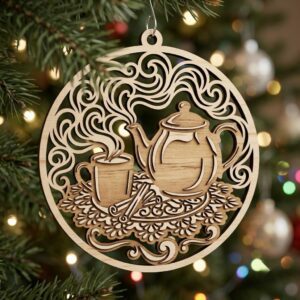 Santa Sleigh Ride Diorama, 3D Layered Winter Village Christmas Wood Ornament
