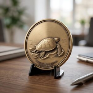 Sea Turtle 3D Relief PNG, Coin Engraving Files, Vintage Naturalist Art
