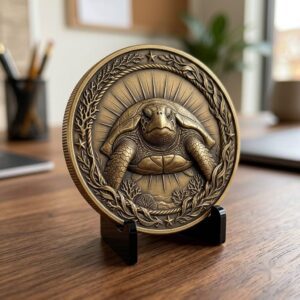 Sea Turtle 3D Relief PNG, Coin Engraving Files, Vintage Naturalist Art