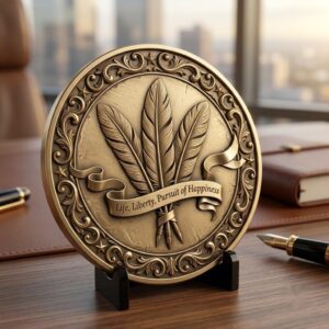 USA 250th Anniversary Challenge Coin Depth Map, Laser Engraving Relief PNG