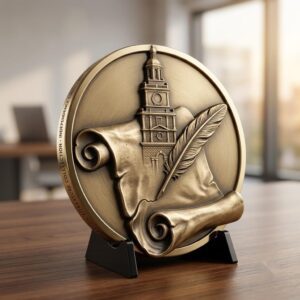 USA 250th Anniversary Challenge Coin Depth Map, Laser Engraving Relief PNG