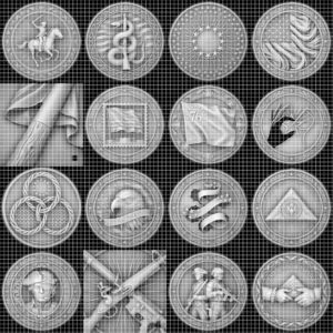 USA 250th Anniversary Challenge Coin Depth Map, Laser Engraving Relief PNG