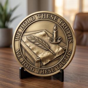USA 250th Anniversary Challenge Coin Depth Map, Laser Engraving Relief PNG