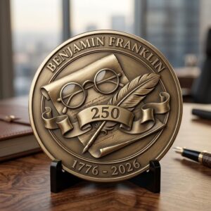 USA 250th Anniversary Challenge Coin Depth Map, Laser Engraving Relief PNG