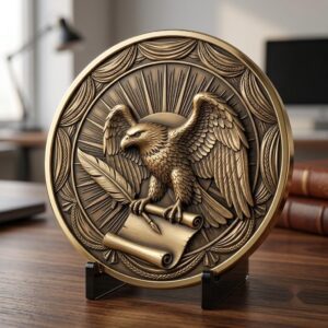 USA 250th Anniversary Challenge Coin Depth Map, Laser Engraving Relief PNG