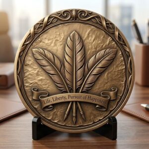 USA Founders Legacy Challenge Coin Laser Depth Map, 3D Relief Engraving PNG