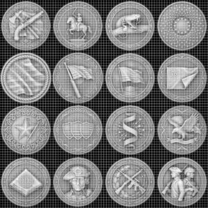 USA Founders Legacy Challenge Coin Laser Depth Map, 3D Relief Engraving PNG