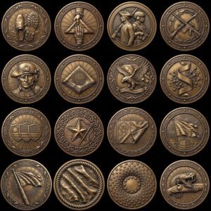 USA Founders Legacy Challenge Coin Laser Depth Map, 3D Relief Engraving PNG