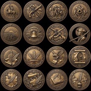 USA Founders Legacy Challenge Coin Laser Depth Map, 3D Relief Engraving PNG
