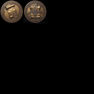 USA Founders Legacy Challenge Coin Laser Depth Map, 3D Relief Engraving PNG