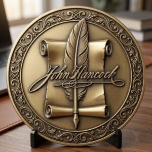 USA Founders Legacy Challenge Coin Laser Depth Map, 3D Relief Engraving PNG