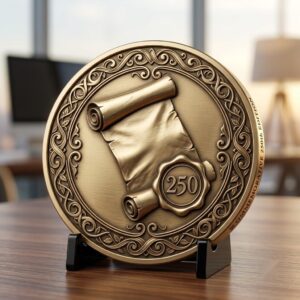 USA Founders Legacy Challenge Coin Laser Depth Map, 3D Relief Engraving PNG