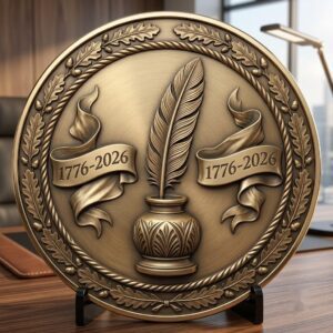 USA Founders Legacy Challenge Coin Laser Depth Map, 3D Relief Engraving PNG