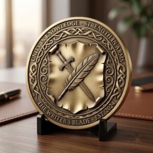 USA Founders Legacy Challenge Coin Laser Depth Map, 3D Relief Engraving PNG