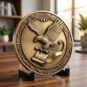 USA Founders Legacy Challenge Coin Laser Depth Map, 3D Relief Engraving PNG