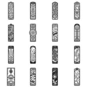 Vintage Damask Bookmark Templates, Floral Wood Craft Bundle, Victorian Scrollwork