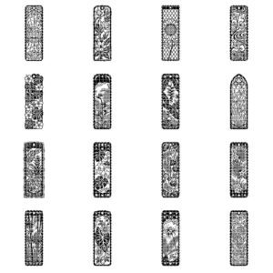 Vintage Damask Bookmark Templates, Floral Wood Craft Bundle, Victorian Scrollwork