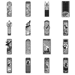 Woodland Animal Bookmark Laser File, Geometric Reader Gift Bundle