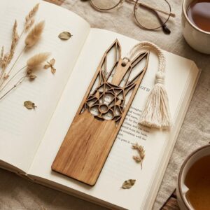 Woodland Animal Bookmark Laser File, Geometric Reader Gift Bundle