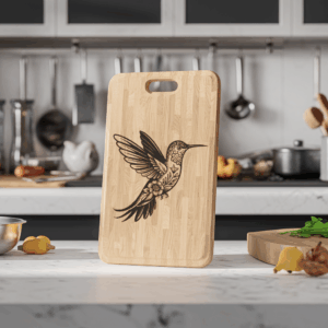3D Illusion Charcuterie Board Laser Engraving File, Hummingbird