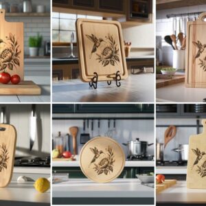 3D Illusion Hummingbird Charcuterie Board Laser Engraving File