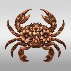 3D Illusion Laser Engraved Animal Art, Crab with