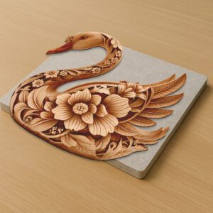 3D Illusion Laser Engraving File, Rooster and Flower