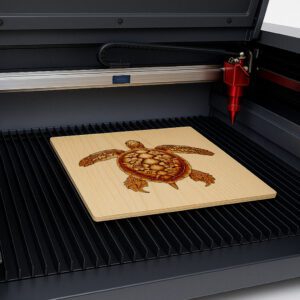 3D Laser Engraving Design, Turtle Floral Shell, Intricate