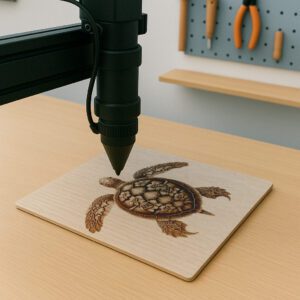 3D Laser Engraving Design, Turtle Floral Shell, Intricate