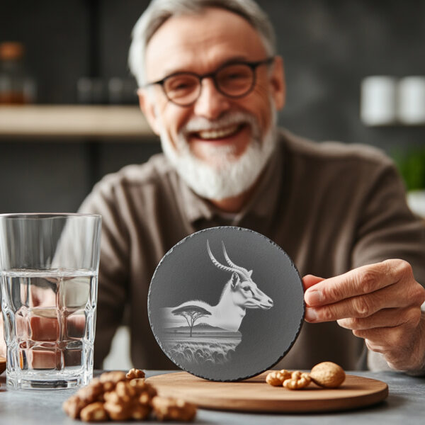 Antelope Slate Coaster Engraving File, Wild Animal Laser